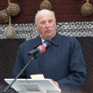 Kong Harald på talerstolen. Foto: Terje Bendiksby / NTB scanpix